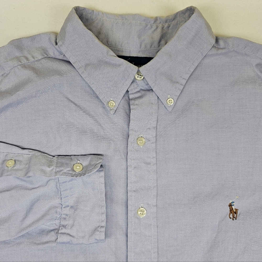 Ralph Lauren Classic Fit Button Down Shirt Long Sleeve Light Blue Men's‎